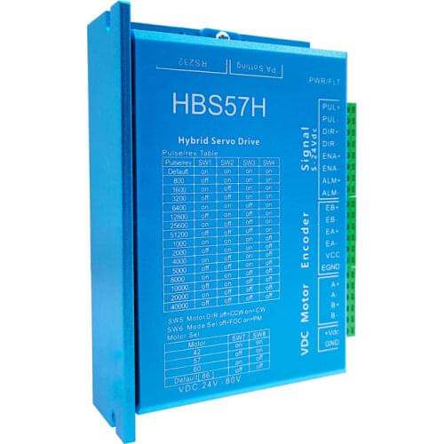 Hybrid step servo drive HBS57H closed loop servo motor driver with RS232 port