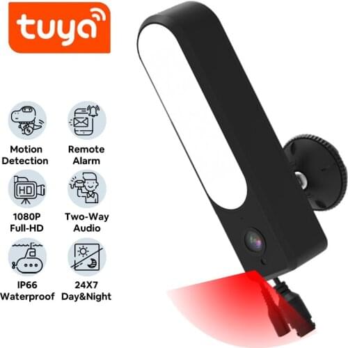 Tuya Smart Life 1080P Lamp IP Camera IP66 Waterproof Wireless WiFi Floodlight Motion Detected work with Alexa Google home