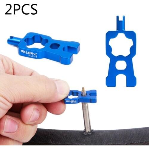 2PCS 4 In 1 Bike Valve Core Wrench and Presta Tire Valve Caps Bicycle Valve Removal Tool Portable Repair Tools Accessories