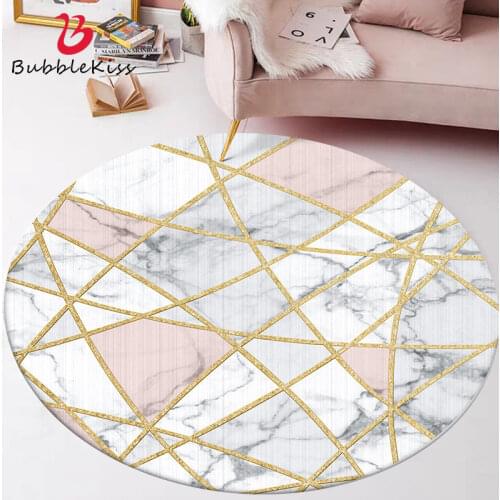 Bubble Kiss Round Carpets For Living Room Fashion Pink Simple Geometric Home Decor Rug Bedroom Non-Slip Soft Customized Door Mat