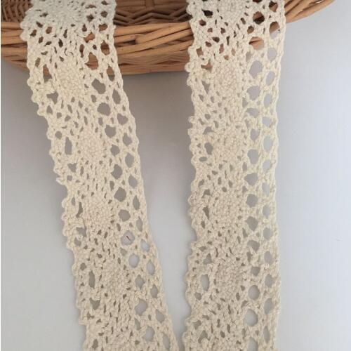 2 meters Sew beige Lace Ribbon Trim Guipure 40mm width , Craft Scrapbooking Embroidery DIY Gift Packing 7LS59-4