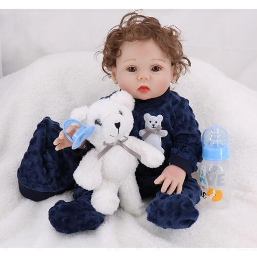 NPK DOLL Reborn Baby silicone vinyl doll toys 18 inch Lifelike Bebes reborn boy girl infant alive toy dolls gift
