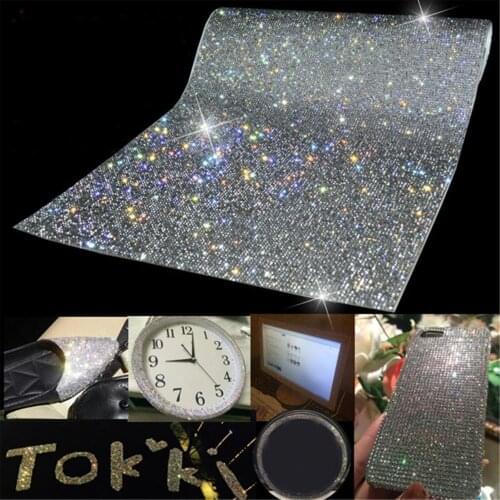 Multifunction Crystal Glass Sticker Adhensive Car Decal Beaded Applique DIY Car Decoration Car Interior