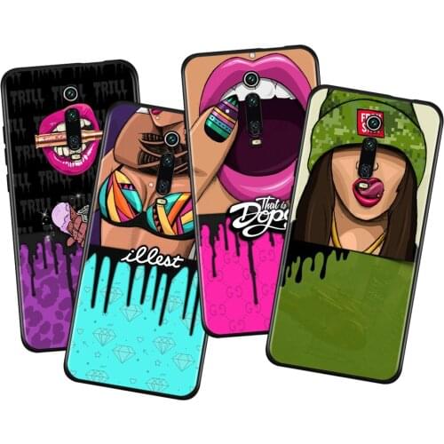 Fashion girl art Silicone Cover For Xiaomi Redmi K40 Gaming K30i K30T K30S K30 Ultra K20 10X Pro Black Phone Case