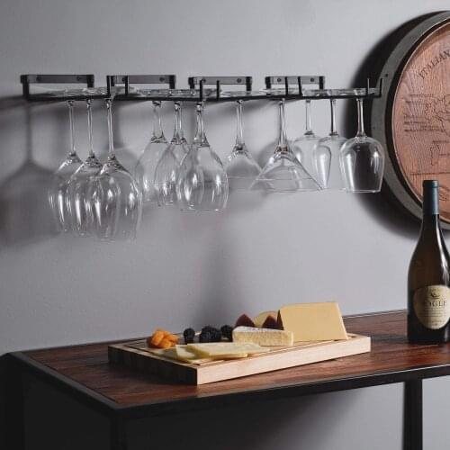 Household Storage Wall Mounted 30cm Iron Wine Glass Hanging Rack Bar Hanger Shelf Restaurant Shelf Holder 2Pcs/Set