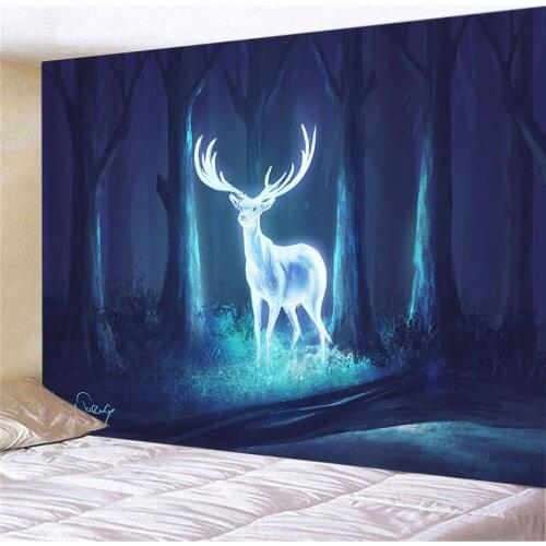 New 3D Printing Forest Elk Sunset Wall Tapestry Living Room Home Decoration Bedspread Psychedelic Tapisserie Kawaii Room Decor