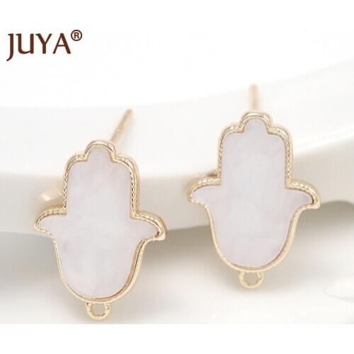 New Style Hamsa Hand Palm Earring Hooks With 925 Silver Needle DIY Making Earrings Jewelry Accessories 14k Gold