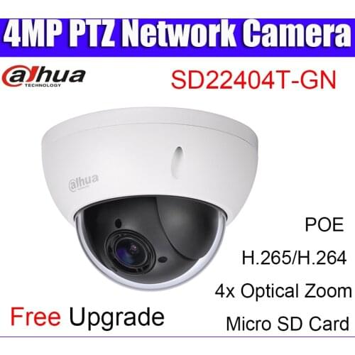 Dahua original SD22404T-GN 4MP PTZ IP camera DH-SD22404T-GN 4x optical zoom PTZ Network Camera H.265 poe micro sd card