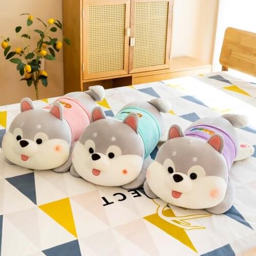 Zqswkl 25/35/45/60cm plush doll husky long pillow birthday gift girl dolls kawaii anime pillows cushion child stuffed toys
