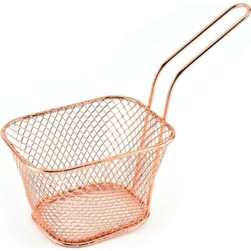 Portable Mini Chip Fryer French Fries Basket Frying Pan Filter Kitchen Cooking 37MF