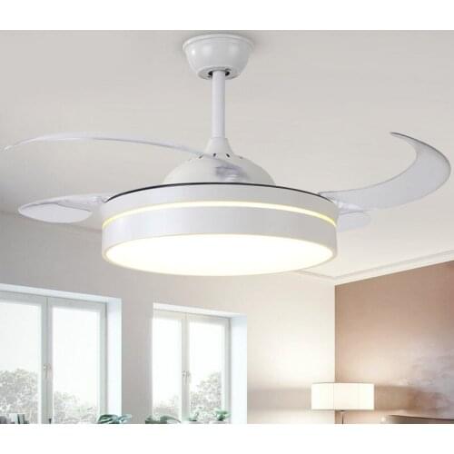 Modern Invisible Fan blades ceiling fans with lights for bedroom colorful ventilador lamp smart ceiling fan with Remote Control