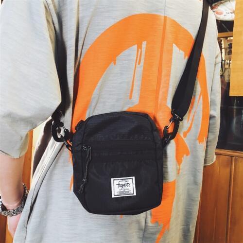 Casual Mens Small Shoulder Bag Street Trend Small Storage Travel Phone Pouch Men Women Nylon Flap Messenger Cross Body Bag