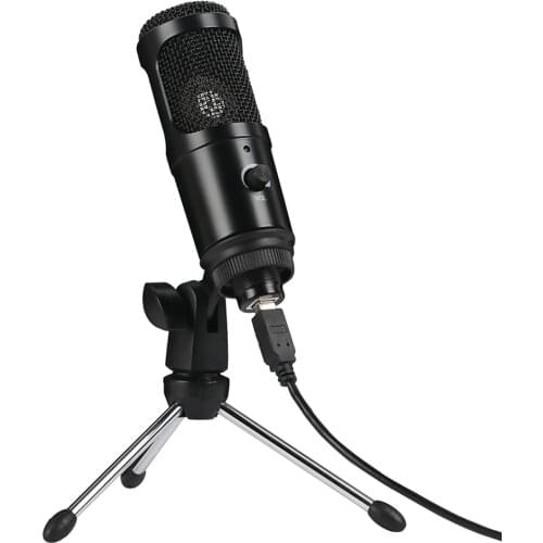 USB Mini Recording Camera MIC Microphones Desktop Mini Metal Tripod Stand for Laptop PC Tab-let Cardioid MIC for camcorder