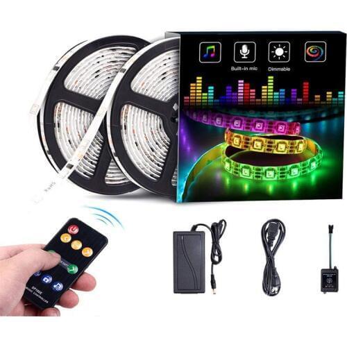 Upgraded 2019 LED Strip Lights Kit 16.4ft With 3M Tape 150 LEDs SMD 5050 RGB Light Flexible Changing Multi-Color Lighting Strips