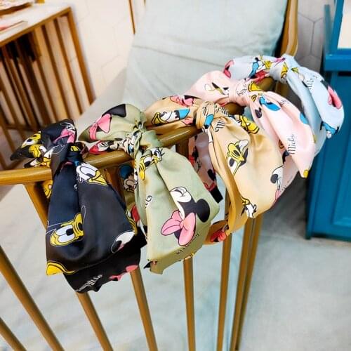 New Design Mickey Minnie Fashion Headband Women Summer Style Stitching Color Headwear Girl Hairbands Hair Accessories