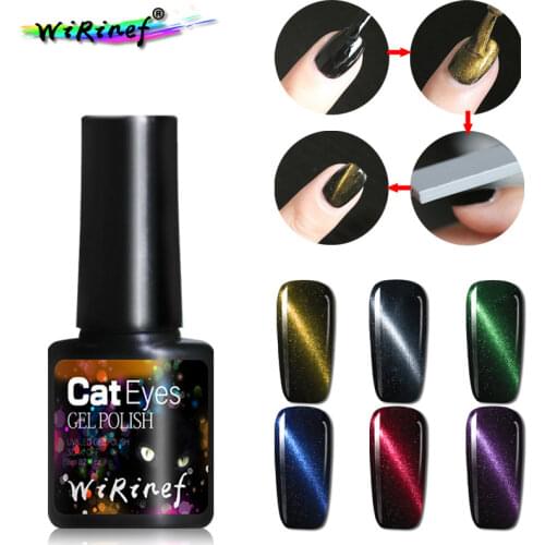 WiRinef 6 Colors Top Coat Magnetic Cat Eye Nail Gel Polish Magic Shiny Uv Led Long Lasting Nail Gel Varnish