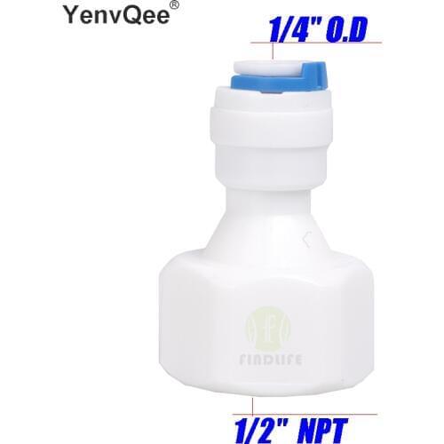 Water Filter Parts 5pcs 1/4" OD Tube * 1/2" NPT BSP Female Straight Quick Connect Aquarium For RO Water purifier system 1048N