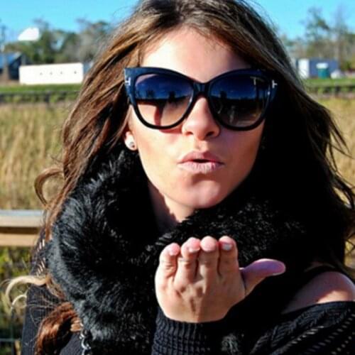 2021 Fashion Oversized Cat Eye Sexy Ladies Outdoor Sunglasses Women Vintage Brand Tom Gradient Big T Frame Sun Glasses Female