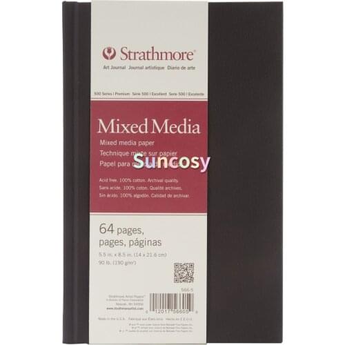 Strathmore 500 Series Hardbound Mixed Media Art Journal, 8.5"x11" , 5.5" X 8.5", 32 Sheets, for Recording Sketches, Drawings