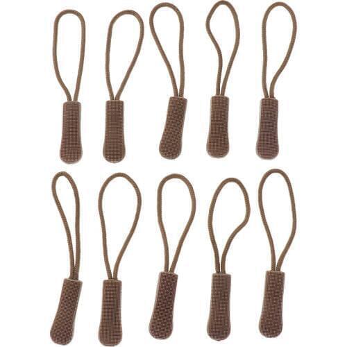 10pcs Zipper Pull Puller End Rope Tag Fixer Zips Cord Fastener Tab Replacement Clip Zip Slider for Jacket Sewing Clothes Bags