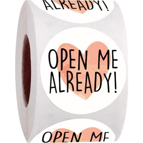 100-500Pcs "Open Me Already" Stickers Seal Labels Thank You Stickers For Gift Packaging Decor Stationery Envelope Seal Labels