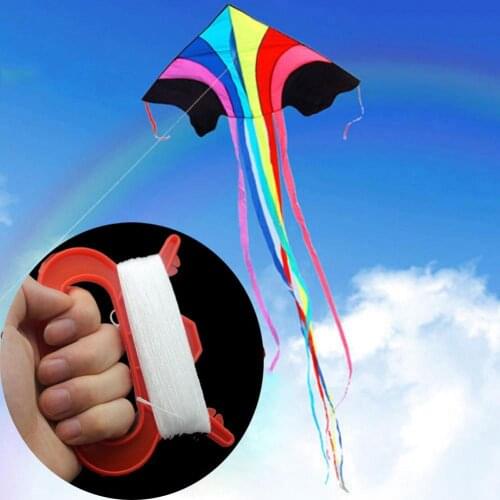 100m Outdoor Sport Flying Kite Line String with D Shape Winder Board Tool Kit Kids The Kite Is Come With Kite String Flying Toys
