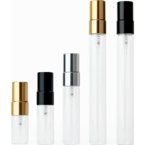 100 pieces/lot Mini 2ML 3ML 5ML 10ML Clear Spray Vial Bottle Portable Glass Refillable Fine Mist Empty Bottles Sprayer
