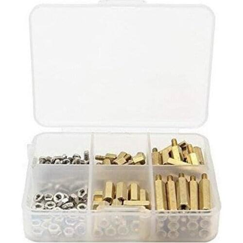 120Pcs Installation Tool for Raspberry Pi 4 Model B/3B+/3B M2.5 Series Hex Brass Column/Nuts+Screws Accessories Kit