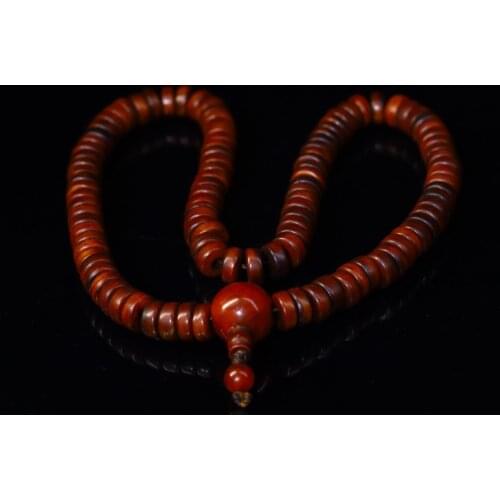 14"Tibet Temple Collection Old Gabala Buddha beads Gem necklace Buddhist rituals Town House Exorcism Ward off evil spirits