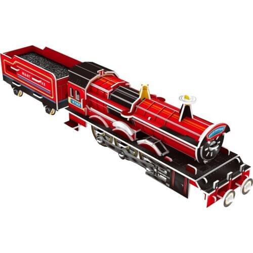 3D Steam Locomotive Train Puzzles Kid Toy Game DIY Paper Assembled Train Model Jigsaw Toys Durable Children Christmas Toy Gift