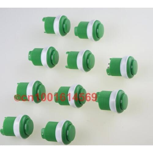 Free shipping 30mm Arcade Button Built-in Micro Switch Perfect Replace Jamma Game Long Switch Multi Color Wholesale DIY - Green