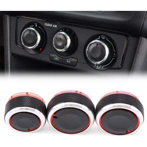 For VW POLO 2002-2013 MK4 MK5 9N 9N3 6R 3pcs/set Aluminum Alloy Air Conditioning Knob AC Knob Heat Control Switch Button Knob