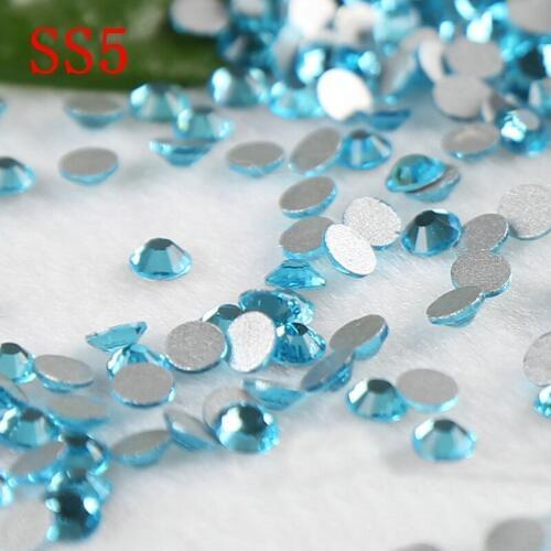 Lake blue SS5 1440pcs nail art rhinestones nail sticker decoration accessaries strass non hot fix rhinestones for nails