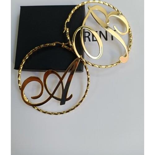 Intial Letter Earrings Custom Name Earrings Personalized Gothic Swirl Earrings A-Z Jewelry Gift Earrings For Women