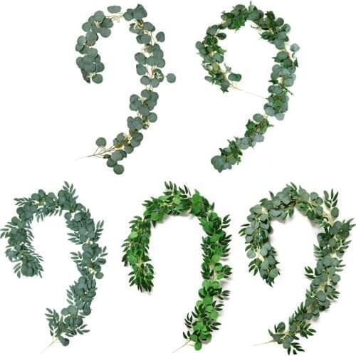 Artificial Eucalyptus Wreath Greening Plants Vines for Home Wedding Garden Decor artificial plants sztuczne rośliny 2020