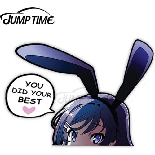 JumpTime 13 x 6.8cm MAI PEEKER Rascal Does Not Dream of Bunny Girl Senpai Auto Bumper Window Car Stickers Anime Waterproof Decal