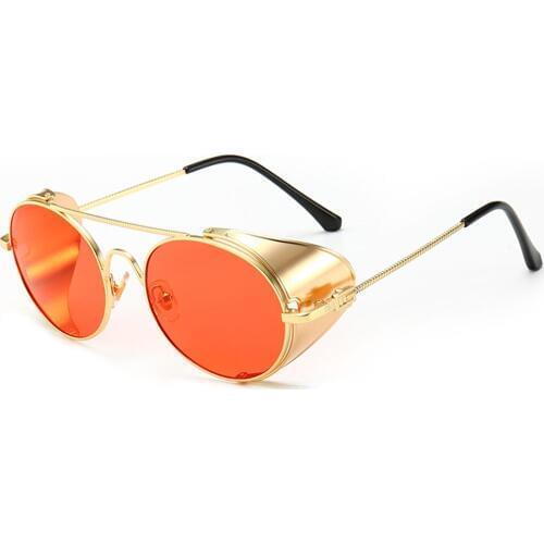 Round Women punk Sunglasses Men 2019 Classic Small Oval Sunglasses Women Vintage Punk Unisex black red Goggles UV400 FML