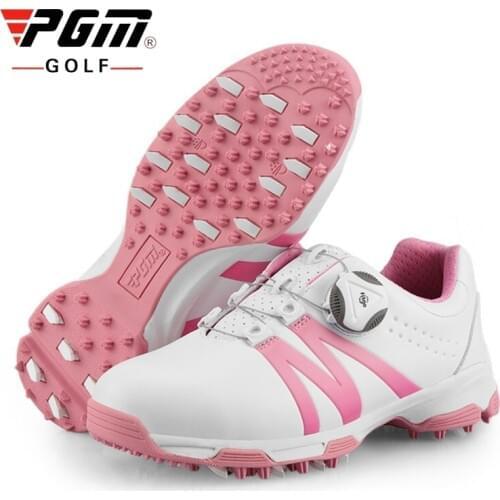 Pgm Women Lightweight Golf Shoes Waterproof Comfortable Sneakers Rotating Shoeslace Non-slippery Sports Golf Shoes D0844