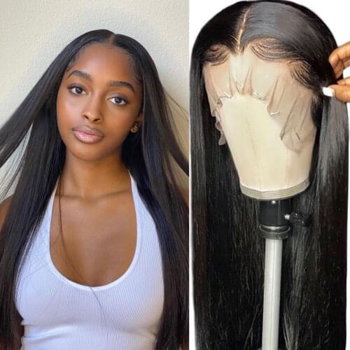 Meinmod Long Lace Front Wigs for Women Black Color Synthetic Fiber Hair Glueless Lace Wigs with Natural Hairline