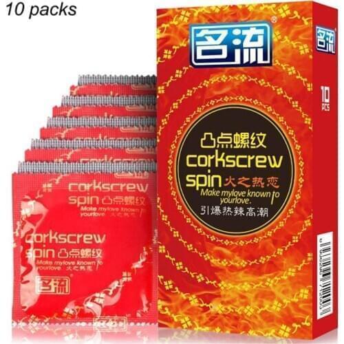 Mingliu 10pcs Strong Stimulation Condoms Sex Toy for Man Lubricated Natural Latex Threaded Particles Condones Penis Sleeve