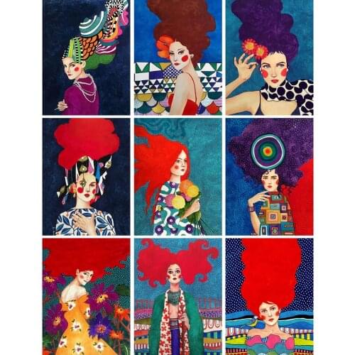 5D DIY Diamond Painting Woman Cross Stitch Kit Full Drill Square Embroidery Mosaic Art Picture of Rhinestones Crafts Home Decor