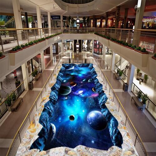 Floor wallpaper 3D universe planet floor tile picture