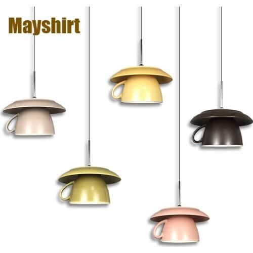 Nordic Ceramic Cup Pendant Lights Kitchen Bar Cafe Pendant Lamp Modern Dining Room Light Fixtures Led Hanging Lamps Home Decor