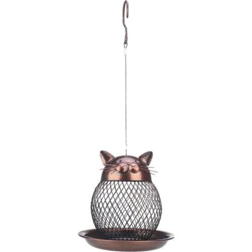 New Cat Shaped Bird Feeder Cat Shaped Vintage Handmade Outdoor Decor Villa Garden Decoration Hanging Bird Outdoor Feeder