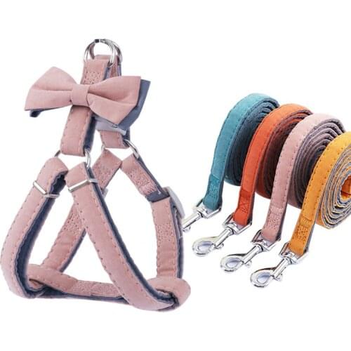 Copetsla Dog Cat Pet Collar Harness Leash Adjustable Pet Traction Bow Tie Cat Kitten Halter Collar Cats Pet Harness Belt