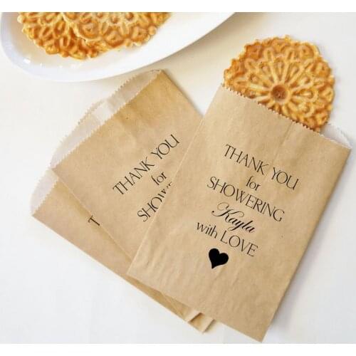 Personalized Wedding Cookie Bridal baby Shower Kraft Paper Bakery Cookie desserts gifts Favors Bags holder pouches Custom Names