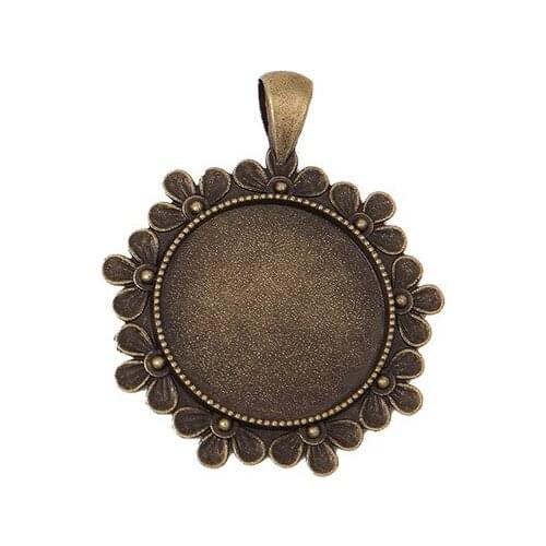 100pcs Vintage butterfly shape 25mm bottom support pendant tray handmade DIY gem jewelry accessories