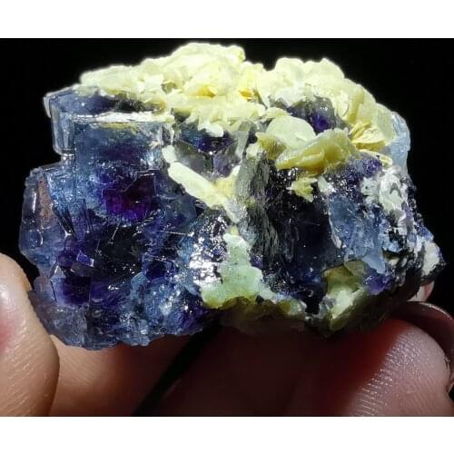 22.8gNatural fluorite, phosphate, iron ore, crystal mineral mark healing energy Quartz Gemstone teaching home decoration