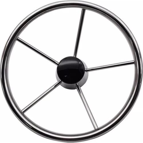 Boat Steering Wheel Stainless Steel 5 Spoke 13.5inch for Most Marine Yacht Boat Boating Equipment Accessories