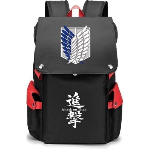 Anime Backpack Attack on Titan Cartoon Laptop Bags Bookbags Daily Bagpack Large Capacity Travel Rucksack